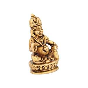 Shreeyaashbrass งานฝีมือ dhan kuber Murti รูปปั้นไอดอล kuber maharaj Murti สำหรับบ้านสำนักงานงานฝีมือโลหะทองเหลืองพรีเมี่ยม - Product Image 3