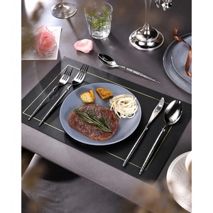 Ensemble de couverts à poignée martelée en argent couverts élégants en acier inoxydable pour salle à manger, cuisine, restaurant de mariage et usage quotidien - Product Image 5