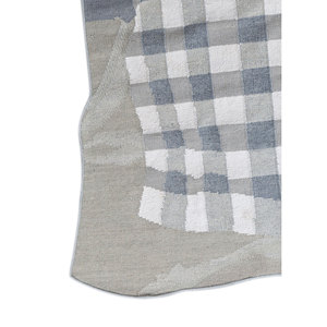 Alfombras de Lana Hechas a Mano con Diseño de Cuadros Azules Adwp-13085, Tejido Plano para Uso Doméstico, Rectángulo Grande con Patrón de Diamantes para Sala de Estar, Dormitorio, Habitación Juvenil - Product Image 4