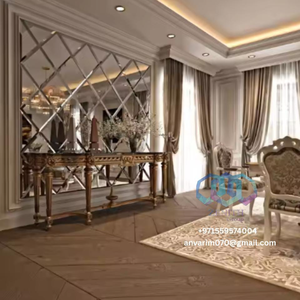 Miroir mural moderne à motif diamant pour intérieurs de luxe – Verre pour la décoration intérieure - Product Image 1