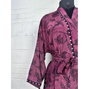 Kimono Vintage de Crepé de Seda, Ligero y Lujoso, Bata Suave y Cómoda, Regalo Perfecto para Mujer, para Usar por la Noche, Tejido de Seda - Product Image 3
