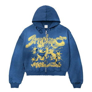 Mens Fashion Oversized Washed Streetwear Distressed <b>Hoodie</b> Vintage <b>Grunge</b> Regular Fit Casual 100% Organic Cotton Fleece - Product Image 5