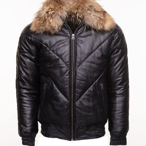 Chaqueta de bombardero en V de nuevo estilo para hombre, cuello alto de invierno, cierre de cremallera, relleno de algodón de talla grande, impermeable, transpirable - Product Image 3