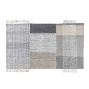 Vente en gros 100% coton authentique brodé abstrait noir blanc motif tapis plat tissage design lavable Textile de maison pour - Product Image 6