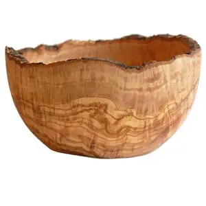 质朴优雅的天然木材迷人的针脚设计木碗将增强您的饭菜和餐桌的外观