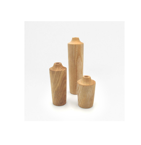 Maceta de madera con diseño de estilo personalizado original Mesa de 3 piezas Showpieces Decoración Florero de madera - Product Image 2