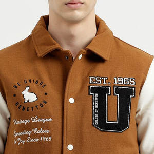 Veste universitaire réversible en laine 100% écologique de haute qualité pour homme, couleur et taille personnalisées, col montant, vêtements de rue - Product Image 5