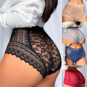 Braguitas de Encaje Sexy para Mujer al por Mayor, Suaves, Transpirables, de Talle Bajo, Tejidas con Encaje Floral, Tela Premium - Product Image 3
