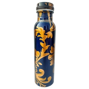 Bule Spots Designer Printed Copper <b>Water</b> <b>Bottle</b> <b>Bulk</b> Ayurvedic Benefitted Metal <b>Water</b> <b>Bottle</b> For Gifting, Travel & Health - Product Image 3