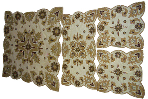 Hot Selling Handmade Beads Embroidery <b>Tablecloth</b> Golden Net Bead Embroidery with Sunflower Design Elegant Wedding Table Decor - Product Image 4