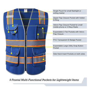 Veste de sécurité réfléchissante à haute visibilité en gros avec poche, fabriquée dans les meilleurs matériaux - Product Image 6