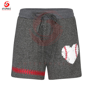 Short d'été en coton imprimé de logo personnalisé short d'été décontracté de couleur unie pour les femmes vente en gros - Product Image 5