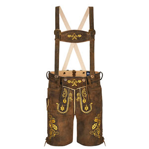 Pantalones cortos Lederhosen para hombre estilo bávaro tradicional con Tirantes ajustables bordados para Oktoberfest y eventos culturales - Product Image 1