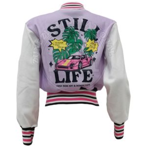 Chaqueta universitaria de invierno estilo bombardero vintage transpirable con bordado de chenilla de lana por sublimación Fl con logotipo personalizado de talla grande para hombre - Product Image 2
