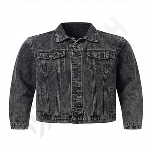Veste en jean décontractée pour homme, style ample, vintage unique, lavée, vêtement d'extérieur tendance, durable, à prix compétitif - Product Image 1