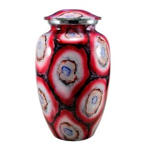 Urnes de crémation en pierre d'agate colorée imprimée en émail Urne commémorative de forme ronde Urnes de taille personnalisée pour fournitures funéraires - Product Image 1