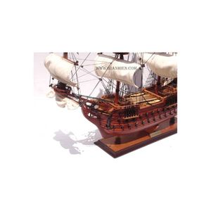 ZEVEM PROVINCIEN Feng Shui Modèle de bateau en bois Artisanat Modèle de bateau avec technique peinte - Product Image 2