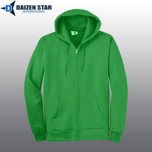 เสื้อฮู้ดซิปผู้ชาย สีพื้น ผ้าฝ้ายฟลีซ 100% ทรงปกติ ใส่ได้ทุกวัน สไตล์ลำลองสำหรับฤดูหนาว รับผลิตแบบ OEM พร้อมบริการพิมพ์ลายดิจิตอล - Product Image 3