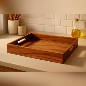 Wooden Eco-Friendly Serving Trays Luxury Serving Tray Cutout Serving Trays Handcrafted Dishwasher Safe Durable - Product Image 5