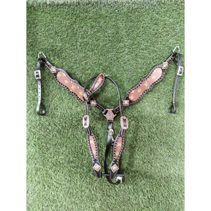 Ensemble de pinces Western équestres fabriquées à la main New Look Horse Bridle avec Fancy Bull-Horse Design avec Headstall et Plastron - Product Image 6