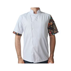 Giacca da Chef fantasia Unisex chiusura a scatto manica corta giacca da cucina estiva Chef fantasia Mandala