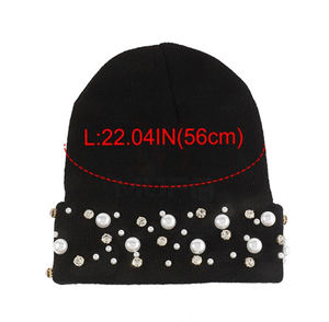 2025 femmes mode couleur unie Beanie chapeau beaux perles Bonnet casquettes dames coton bonnets pour automne printemps Style décontracté - Product Image 6