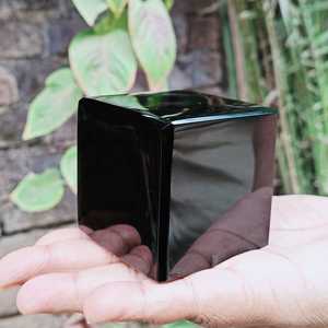 Black Agate Cube Handcrafted Agate Stone Decorative Piece With Natural Patterns Perfect For Home Decor Meditation Spaces - Product Image 2
