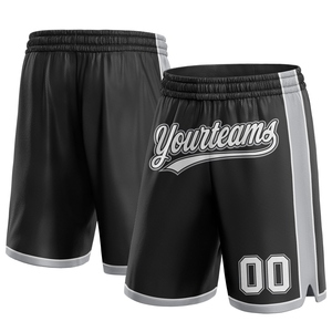 Shorts de basketball personnalisés noir-blanc-gris authentiques Industrie Direct - Product Image 1