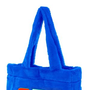 กระเป๋าโท้ทแบบเปิดกันน้ำลายปักตัวอักษรขนนุ่มสีน้ำเงิน Eastern Star OES ของขวัญสำหรับชมรมนักศึกษาหญิง  รับสกรีนโลโก้ตามสั่ง แฟชั่นสะพายไหล่ - Product Image 5