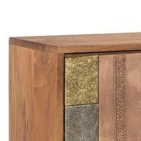 Meja TV Kayu Mosaik Boho Multi Warna dengan Laci Berlapis Kuningan untuk Ruang Tamu, Hotel & Konsol Media di Area Pintu Masuk