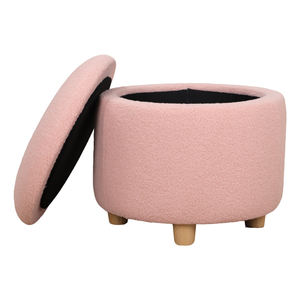 Otomana Redonda con Almacenamiento, Taburete con Almacenamiento, Taburete Infantil con Almacenamiento, Asiento Infantil Multifuncional, Taburete para Guardar Juguetes - Product Image 3