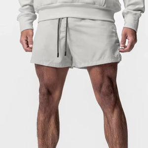 Gym <b>Shorts</b> with <b>Zipper</b> Pocket Breathable Canvas Mid-Waist Casual Running <b>Shorts</b> Plain Dyed Knitted Weave OEM Service Available - Product Image 4