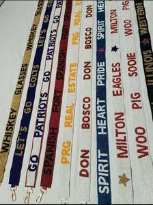 Blue Seed Bead Purse Strap Letter Design Beaded <b>Crossbody</b> <b>Bag</b> Belt Replacement Shoulder Handbag Strap Detachable Handle Hardware - Product Image 5