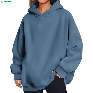 Sweat-shirt à capuche décontracté épais personnalisé en tricot, couleur unie, manches longues, pour femmes, tissu respirant et confortable, 100% coton - Product Image 6