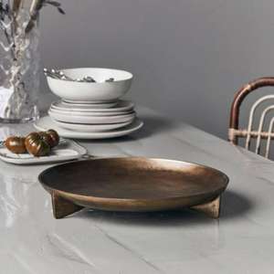 Bandeja de servicio de latón de metal elástico largo duradero con acabado dorado, sirve alimentos para obtener a un precio barato - Product Image 1