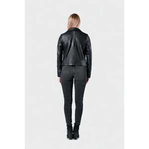 Veste en cuir véritable élégante pour femmes Taylor fermeture à glissière avec décoration de ligne à la mode vêtements d'extérieur à la mode - Product Image 4