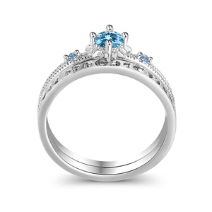 ชุดแหวนแฟชั่นเงินสเตอร์ลิงลายดวงอาทิตย์และดวงจันทร์เจลิยา - Product Image 3