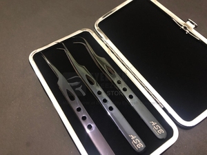 แหนบขนตาปลอมแบบใช้มือที่ทดสอบอย่างยั่งยืนแหนบขนตาแบบกำหนดโลโก้ได้เองจากญี่ปุ่นพลาสม่าสีดำ - Product Image 2