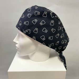 Venta al por mayor a granel impreso Doctor Scrub Cap algodón Hospital Dental Lab Headwear quirúrgico sombrero suministros médicos al por mayor Scrub Caps - Product Image 4