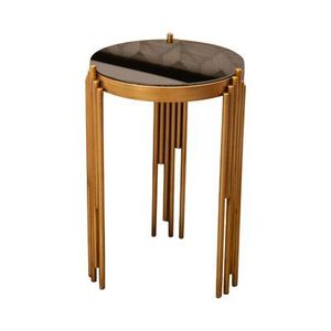 Mesa de centro de metal con tapa de cristal para dar a su hogar una pieza de mobiliario central atemporal en su atractivo de diseño. - Product Image 1