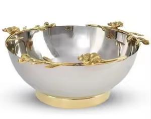 Service Snack & Bols De Fruits Plat De Miel Feuille Noire Décor Décoratif De Luxe Bol À Salade Moderne Or Petit Métal Personnalisé CLASSIQUE - Product Image 5