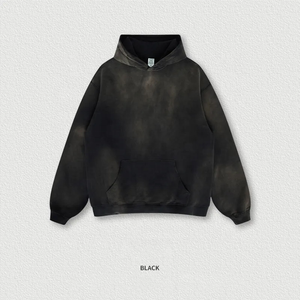 Sudadera con capucha personalizada Unisex, ropa de calle con estampado de ácido, de algodón orgánico de gran tamaño, informal, alta calidad, venta al por mayor - Product Image 1