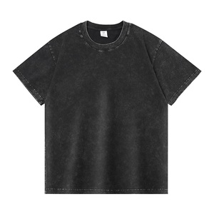 เสื้อยืดผู้ชายโอเวอร์ไซส์สไตล์วินเทจพิมพ์ลายกรดผ้าฝ้ายหนาเปิดไหล่ตกพิมพ์ลายเปล่าออกแบบได้ตามต้องการ - Product Image 6