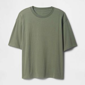 Camiseta de Hombre de Corte Cuadrado con Hombros Caídos, 100% Algodón, 200GSM, con Logotipo Personalizado, Transpirable, de Secado Rápido, Cómoda, Estilo Urbano, Superventas - Product Image 2