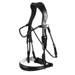 Brida de caballo de cuero negro acolchada con Gel, banda para la frente de cristal, cuero ecuestre - Product Image 5