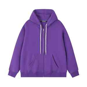 Sweatshirts personnalisés de divers types de processus et poids automne cardigan pull à capuche veste avec fermeture éclair lourde à capuche - Product Image 1