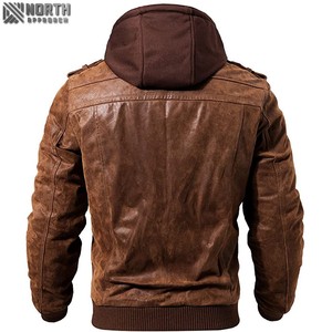 Blouson aviateur d'hiver en cuir avec logo camouflage pour hommes, nouvelle mode, Offre Spéciale décontracté moto - Product Image 2