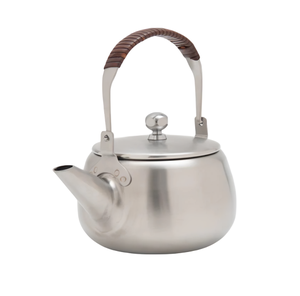 Bouilloire à eau chaude et à café pliable classique en argent BLANCHE, design japonais industriel, pour cadeaux d'affaires - Product Image 1