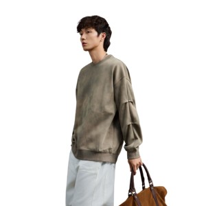 เสื้อสเวตเชิ้ตแขนยาวผู้ชายรุ่นใหม่สำหรับฤดูหนาว ผ้าฟลีซหนานุ่ม พิมพ์ลาย ทรงโอเวอร์ไซส์ ใส่สบาย เป็นมิตรต่อสิ่งแวดล้อม เหมาะสำหรับใส่ลำลอง - Product Image 4