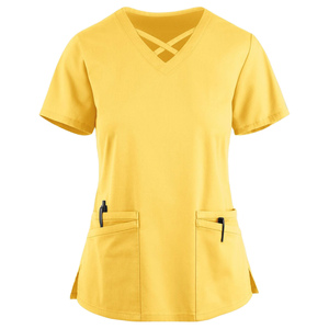 Women's Washable Two Piece Scrub Suit V Neck <b>Top</b> Jogger <b>Trousers</b> Doctor Nurse Dental Veterinary Workwear Uniform Scrub <b>Sets</b> OEM - Product Image 4